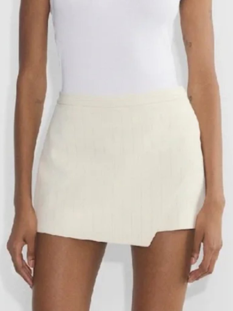 Babaton Pinstripe Mini Skort With Asymmetric Slit | Size 00